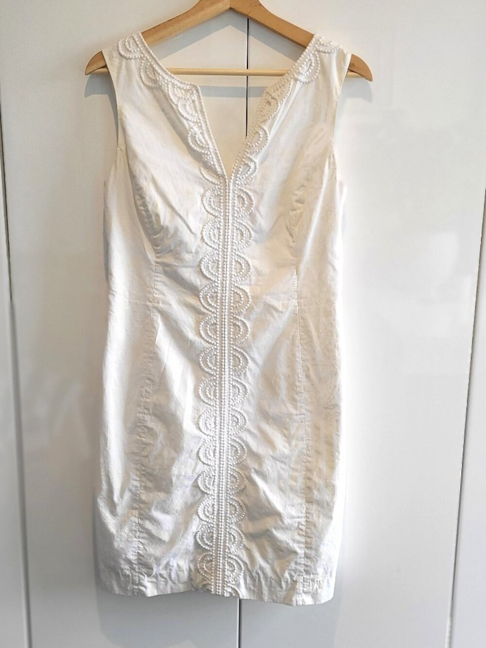 Lily Pulitzer 100% Cotton Ivory Sleeveless Dress Size 10 (runs smaller)